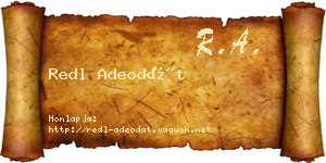 Redl Adeodát névjegykártya
